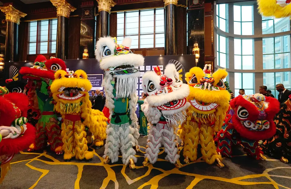 Lion dancers performing at the 2022 gala