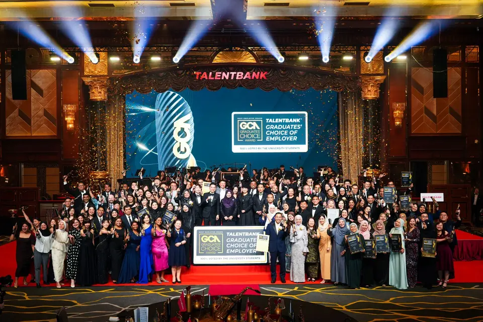 Winners and guests gathered on stage at the 2024 gala