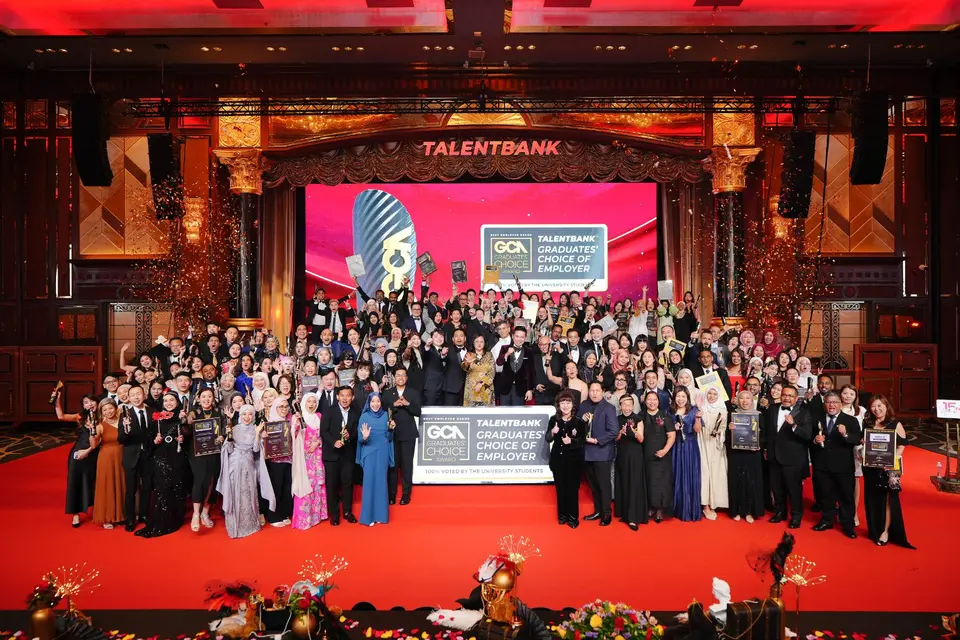 Winners and guests gathered on stage at the 2025 gala