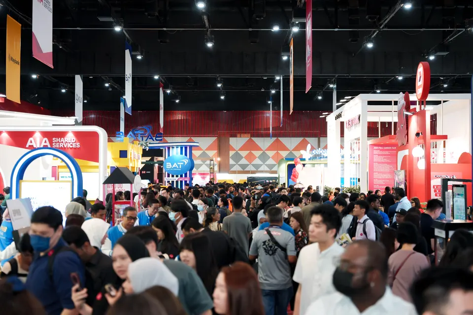 A busy hall at the Talentbank Career Fair